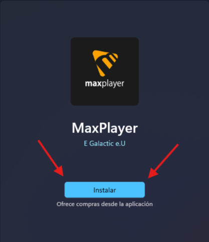 Cuadro de instalación en la Microsoft Store